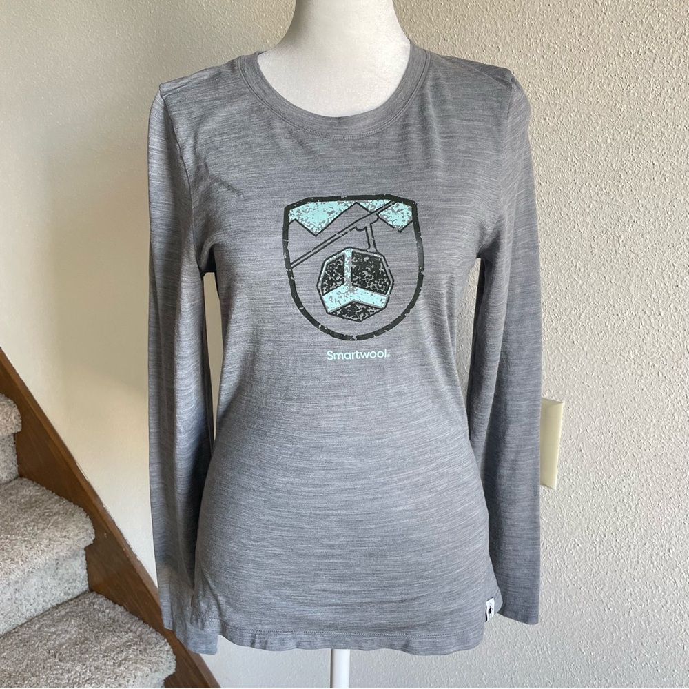 Smartwool Merino Sport 150 Gondola Ride Graphic Long-Sleeve Shirt Women Size XS